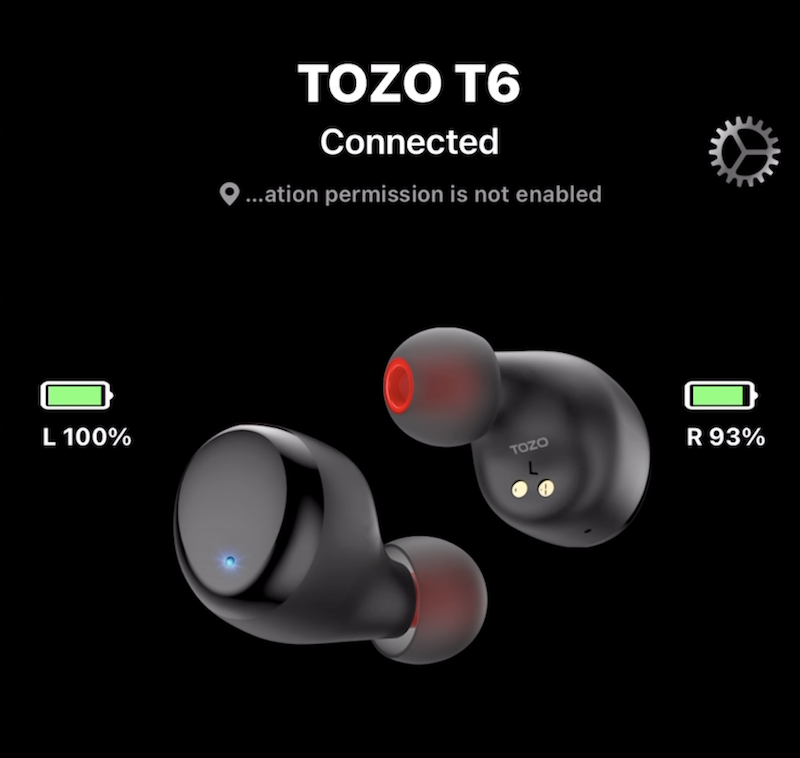 TOZO app interface